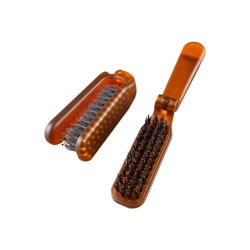 2 Pcs Folding Brush and Comb Set, Anti-Static Range Hair Brush Detangler Brush for Girls Boys Wom...