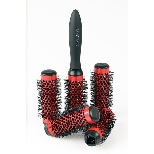 Click n Curl Blowout Brush Set of (5) Barrels + Universal Handle | Round Brush Set for Blowouts | Hairstyling Beauty Tools | (Small)