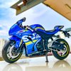 MSZ 1/12 Compatible for Suzuki GSX-R1000 Motorcycle Toy,Collector Motorcycle Modle with Display Stand,Toy Motorcycles for 3-9 Year Old Boys Blue