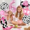 Cowgirl Party Decorations Include Cowgirl Boot Cowboy Hat Balloon Number 6 Balloons 40 Inch for Farm 6th Birthday Western Themed Baby Shower Pink Bachelorette Party Supplies