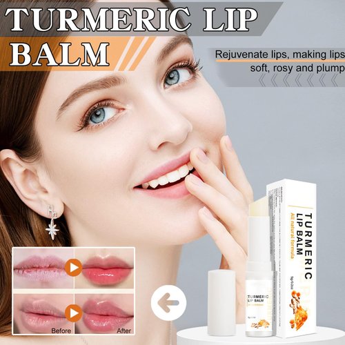 LINEDSON Organic Turmeric Lip Balm All-Day Moisturizing, Balancing, Soothing for Dry Lips Lip Balm With Turmeric Root Natural Ingredients Even Lip Tone 5g