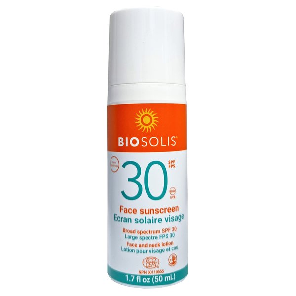 Biosolis Anti-Aging Face Cream SPF 30 - Reduces Sunburn and Premature Aging - High Protection Sunscreen - Mineral-Based Filters - Suitable for Sensitive Skin - Organic, Vegan - Hypoallergenic - 1.7 oz