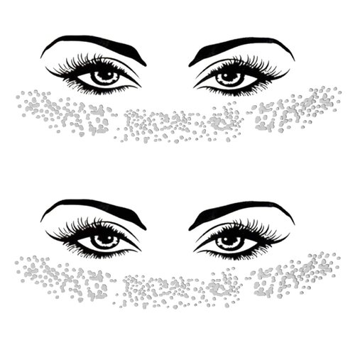 WUIOS Glitter Freckles Face Tattoo for Women Golden Face Tattoos Halloween Club Cosplay Rave Party Gift for Kids Face Temporary Tattoos Festival Decoration (Silver A)