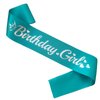 LXYXUUN Birthday Girl Sash Teal Blue, Silver Foil Birthday Sash for Girl Funny Birthday Party Decorations, 16 18 21st Bday Sash Gift Ideas