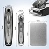 2024 New Nail Clipper with Catcher & Slant Curved Blade Nail Clipper - Upgrade Ingrown Nail Clipper for Thick Toenails, Mess Free No Splash Self Collecting Fingernail Clippers w Catching