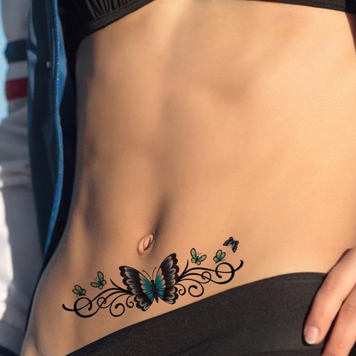 TAFLY Temporary Tattoos Butterfly Vine Tattoos for Women Waterproof Transfer Tattoos 5 Sheets