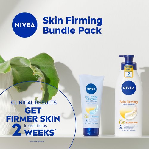 NIVEA Skin Firming Body Lotion Variety Pack with 16.9 Fl Oz Hydrating Body Lotion and 6.7 Oz Skin Firming Gel Cream