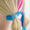 MEEDEE 100 Pack Ombre Blue Elastic Hair Ties For Women No Crease Soft Elastic Ribbon Hair Ties Knotted Hair Ties No Damage Pony Tails Hair Ties Ouchless Hair Ties Yoga Hair Ties Elastic Bracelets