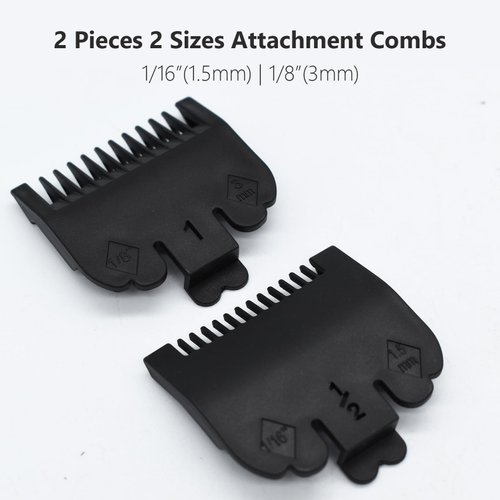 2 Pieces 2 Lengths Professional Hair Clipper Attachment Guide Guard Combs 1/16" 1/8" 1.5mm 3mm Compatible with Wahl Standard Full-Sized 5 Star Series Magic Clip Hair Clippers (Black)