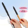 Small Mini Round Bristle Brush for Blow Drying, Professional Hair Styling Roller for Short Curly Hair, Bangs and Beard Care (2 Styles)