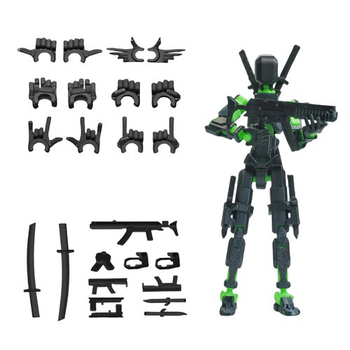 Nemoro (Assembed 3D Printed 5.54'' Dummy13 Action Figure, Multi-Jointed Tian13, Articulated T13 Desktop Decoration,12 in 1 d13 Accessories Best Birthday Festival Gift
