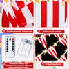 Aurelema Carnival Circus Party Decorations 32.8ft Light up Red and White Pennant Banner Flags Striped Carnival Bunting Banner with 8 Modes Battery Operated String Light Triangle Bunting Flags