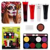 8 Colors Face Body Paint Kit, Halloween SFX Makeup, Black White Red Face Paint + SFX Fake Blood Washable + Fake Skin Imitation, Body Painting Kit for Halloween SFX Makeup Cosplay Joker Costume Part