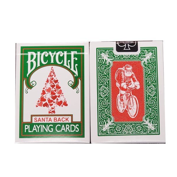 Bicycle Green Back Red Santa Playing Cards