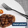 ITITT 16 Piece Dinner Forks, 8 Inch, Top Food Grade Extra-Fine Stainless Steel Silverware Forks(Black)