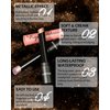 Glitter Lipstick Lip Gloss Long Lasting Waterproof, Non-sticky, Multi-use Lip Color Sticks for Shimmer Creamy Eyeshadow Crayon Pen, Diamond Shiny Bold Glow Goth Lipstick Eye Shadow for Women-06 Gold