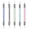 5 Pcs Silicone Nail Tools Dual Tipped Nail Art Sculpture Pen Rhinestone Nail Polish Carving Pen Rubber Tip Nail Brushes