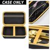 Case Compatible with Hair Clipper Barber, Trimmer Travel Storage Organizer for T Finisher Liner, Comb Cutting Guide, Clipper Blade Oil, Cleaning Brush and Other Grooming Kit - Black Case+Gold Zipper
