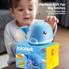 Lalalark Baby Bath Toy Whale Sprinkler, Color-Changing Light-Up Water Toy, 4 Modes, IPX7 Waterproof, 120 Min Fun with 3 AAA Batteries, Vibrant Lights, Gift for Babies & Toddlers 6M+