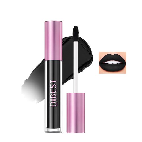 Easilydays Black Matte Liquid Lipstick for Women, Soft Natural Colors, Velvet Matte Lip Gloss, Highly Pigmented Lip Stain Tint, Long Lasting Waterproof Tint Smudge-proof, Nonstick Cup Lip Makeup (06)