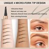 Eyebrow Pencil,Waterproof Brow Pen with Micro-Fork Tip,Smudgeproof Long Lasting Fine Sketch Microblading Pen，Natural Looking Eye Makeup Eyebrow Pen-04#Natural black
