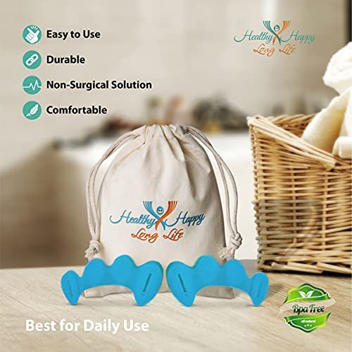 HEALTHY HAPPY LONG LIFE Toe Separators to Correct Your Toes, Toe Spacers to Relieve Pain (Soft - Blue)