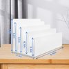 Goihgioh 4 Section Acrylic File Organizer for Desk, White Acrylic Desk Organizer and Accessories, Sturdy & Thick Acrylic File Folder Holder Sorter, Office Supplies for Mail Letter Paper Electronic