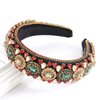 Padded Rhinestone Headband Bejewelled Crystal Velvet Wide hairband Party Headwear Hair Accessories for Women Girls (big rhinestone)