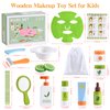 Ehome Wooden Makeup Toy Set for Toddler c Wood Learning Toys, Play Spa Set with Face Mask Christmas Birthday Gifts for 3-8 Years Old