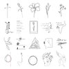 Realistic Temporary Tattoo for Women - 86 Sheets Tiny Small Fake Tattoos, 24 Pcs Inspirational Quotes Words Tattoo, 62 Long Lasting Minimalist Wild Flower Floral Bouquet Leaf Adult Tattoos Stickers (Art Abstract)