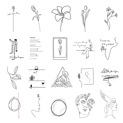 Realistic Temporary Tattoo for Women - 86 Sheets Tiny Small Fake Tattoos, 24 Pcs Inspirational Quotes Words Tattoo, 62 Long Lasting Minimalist Wild Flower Floral Bouquet Leaf Adult Tattoos Stickers (Art Abstract)