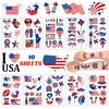 Masper 10 Sheets USA Tattoos Temporary, 80 Patriotic Tattoos, 4th of July Temporary Tattoos, American Flag Red White and Blue Tattoos, USA Face Tattoos