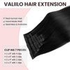 7pcs Clip in Hair Extensions Yaki Jet Black Seamless Clip in Hair Extensions Human Hair 16 Inch 100 Grams Thick Ends Remy Hair Extensions Clip ins Full Head Natural Real Human Hair