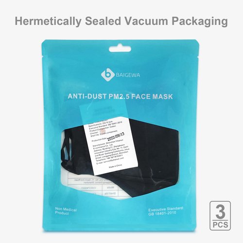 BAIGEWA 3 Packs Cloth Face Mask Reusable with PM 2.5 Filters, Washable Breathable Face Mask, Face Mask for Women and Men