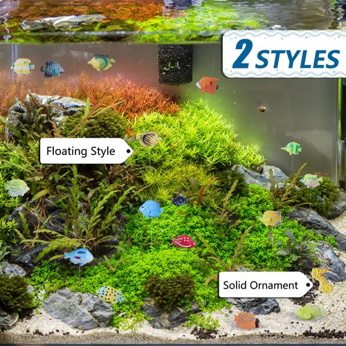 Lewtemi Fish Figure Play Set with Fake Small Assorted Tropical Tiny Fish Figurines Toys with Black Storage Bag for Sea Animals Themed Party Favors, 2 Style, 59 Pcs, Plastic