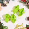 4Pcs Green Hair Bow Clips for Christmas Costume Decorations Women Girls Costume Accessories Dress up