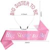 Chanaco Big Sister Gifts for Girls Pink Metal Rhinestone Crown Headband Satin Sash Big Sister to Be Accessory Set Announcement Party Decorations Cute Sibling Gift (Silver)