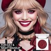 DE'LANCI Wine Red Eyeshadow Matte Single, Intense Color Claret Red Eyeshadow Palette, Pigmented Smooth Formula Dark Red Makeup for Girl and Women, for Eyes Face Body Paint Halloween SFX Gothic Makeup