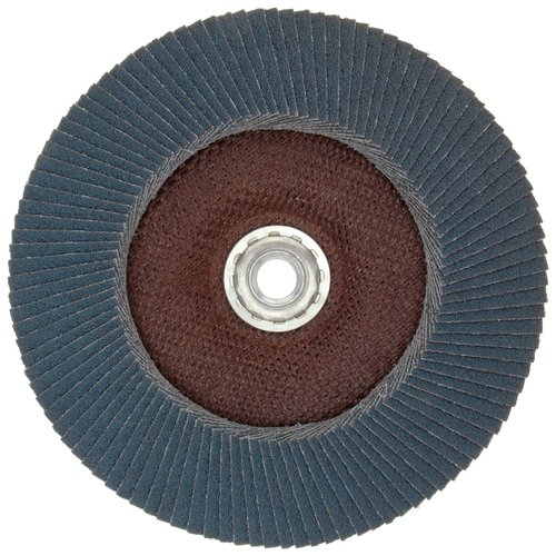 Norton 20X High Performance Abrasive Flap Disc, Type 27, Threaded Hole, Fiberglass Backing, Zirconia Alumina, 4-1/2" Dia., 60 Grit (Pack of 1)