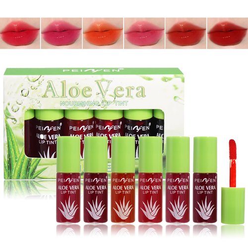 Tiejdhr 6 Colors Lip Gloss Set, Mini Liquid Lip Oil Tinted, Red Non-Stick Cup Hydrating Lip Tint for Cheek Women, Moisturizing Waterproof Long Wear Plump High Pigment & Vivid Color (SET B)