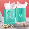 BLUE PANDA 20 Pack Small Teal Gift Bags with Handles, Tag, and Tissue Paper Sheets for Baby Shower, Valentines, Birthday, Wedding, Anniversary Party Favors and Goodies, 7.9x5.5x2.5 in