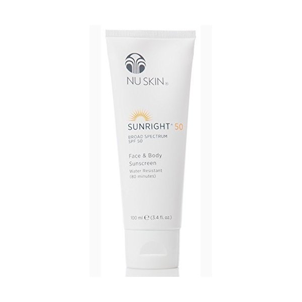 Nu Skin Sunright® Face & Body Sunscreen SPF 50 | Broad-Spectrum UVA/UVB Protection | Non-Greasy & Water-Resistant Formula | Antioxidant-Infused | 3.4 fl. oz.