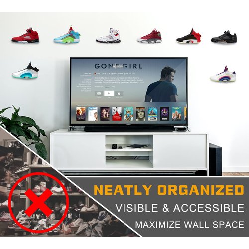 Forzacx Floating Shoe Display Set of 5, Sturdy Levitating Acrylic Shelf , Easy to Install Sneaker Shelves Storage, for Bedroom, Hallways etc - Display Your Top Shoes Maximize Wall Space
