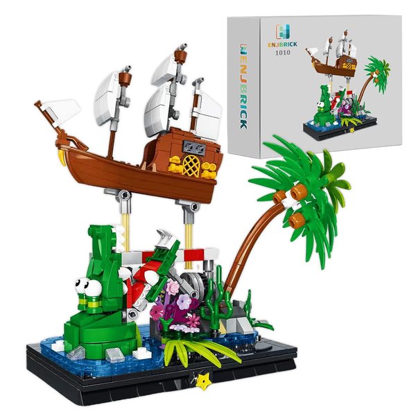 ENJBRICK Pirates Ship Building Kit for Adutls,Cute Animal Building Toy for Girls and Boys 8-14 Years Up 448 pcs