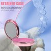 Healifty Portable Dental Retainer Box Dental Braces Case Practical Invisible Denture Case Dental Mouth Guard Case with Mirror Oral Care Box ( Rose Gold ), 8.7X2.7CM, (DGEE10L45J14VMRTTB7AH3)