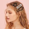 Snap Clips Cloud Hair Clips Snap Hair Barrettes Non Slip Star Hair Accessories Metal Hair Clips for Girls Women -12P-Sliver & Black