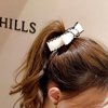 Generic 2 PCS Banana Clip Bowknot Banana Hair Clip Vertical Ponytail Claw Clip for Women Girls Ribbon Banana Hair Clip Korean Style Hair Barrette Accessories, Black, white