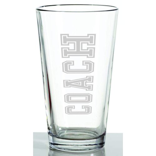 IE Laserware Coach Pub Beer Pint Glass | say Thanks To Coaches with a Present they Can Use | this Classic Glass is Perfect for Men or Women | Display the Title with Pride no Matter What the Sport