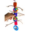 Bonka Bird Toys 1949 Queen Wibbly - Interactive Toy for Medium Birds - Colorful, Textured Fun, Conure, Ringneck, Pionus, and Similar