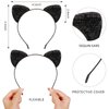 TEBIEKOY Black Cat Costume Accessories for Women Catwoman Costume Halloween Cosplay Party Sequin Cat Ears Headband and Choker Necklace for Women
